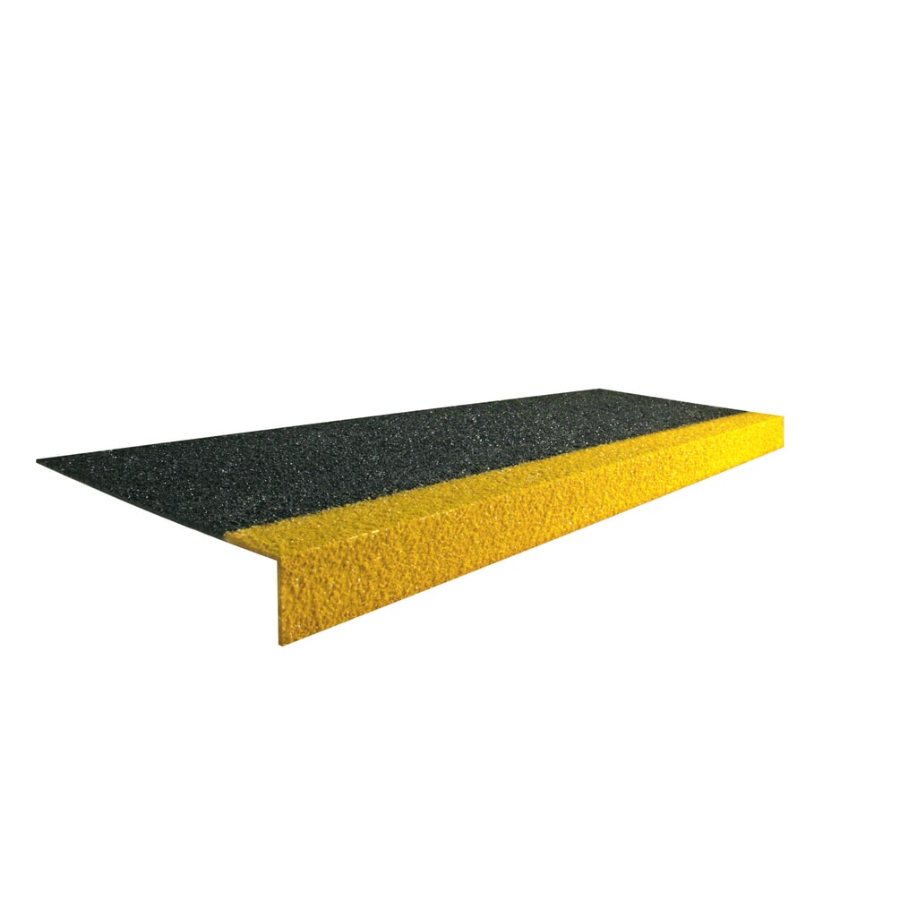 COBA Antirutsch-Treppenstufenprofil COBAGRiP® Stair Tread, HxBxL 5,5 x 750 x 345 mm, schwarz/gelb Produktabbildung Nr. 1: COBA Antirutsch-Treppenstufenprofil COBAGRiP® Stair Tread, HxBxL 5,5 x 750 x 345 mm, schwarz/gelb