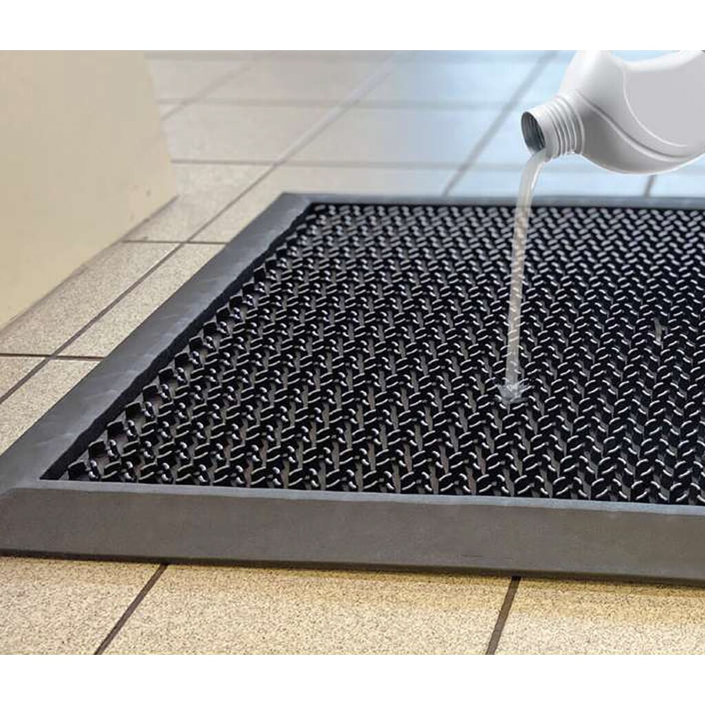 COBA Desinfektionsmatte HygiWell, Volumen 1,75 l, BxL 800 x 550 mm, schwarz Produktabbildung Nr. 4: COBA Desinfektionsmatte HygiWell, Volumen 1,75 l, BxL 800 x 550 mm, schwarz