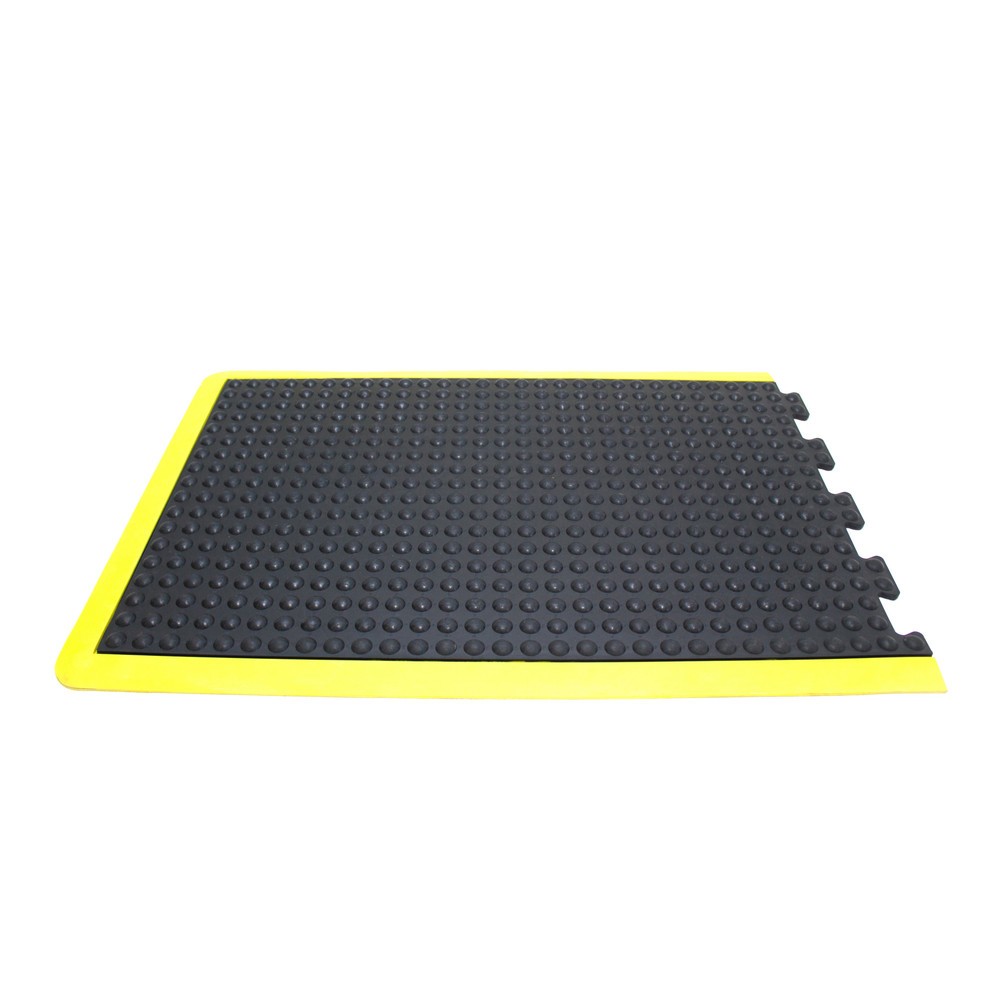 Obrázok výrobku: COBA Protiúnavová rohož Bubblemat Safety, koncový kus, š × h 600 × 900 mm, čierno-žltá