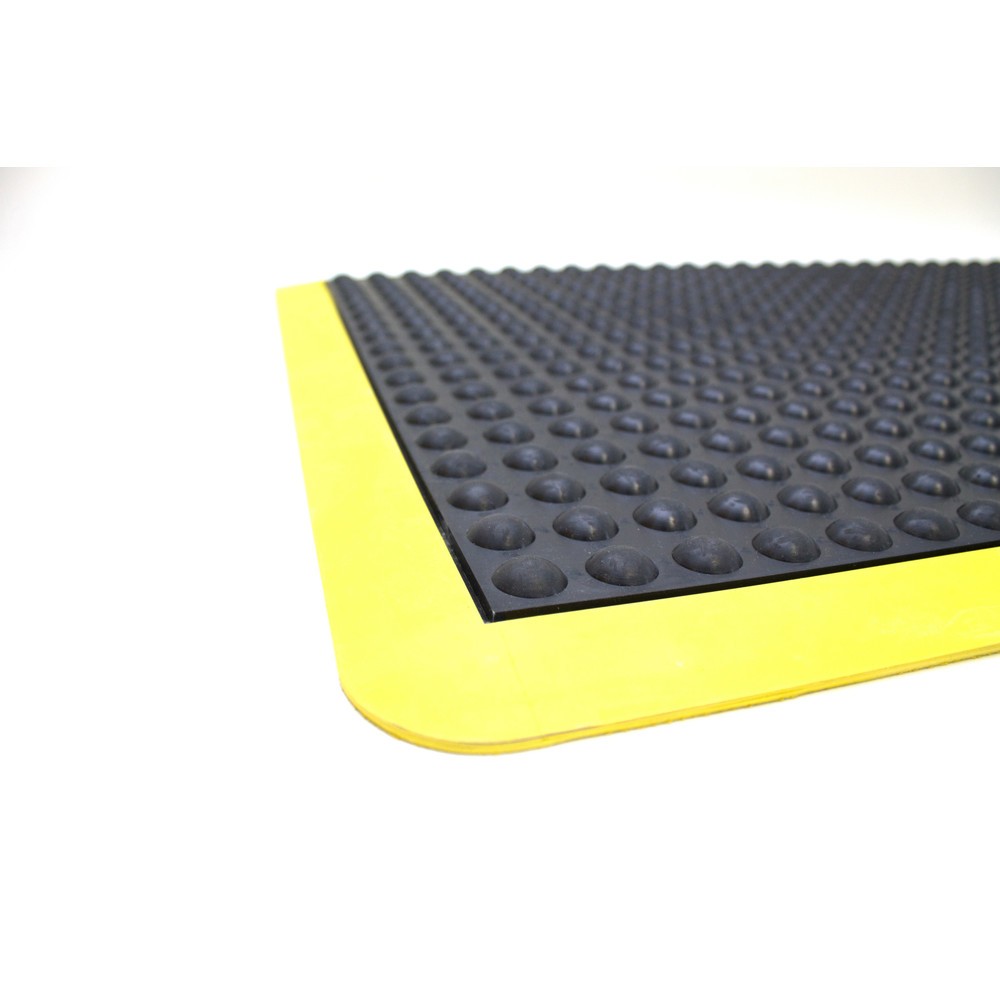 Číslo obrázka výrobku 2: COBA Protiúnavová rohož Bubblemat Safety, koncový kus, š × h 600 × 900 mm, čierno-žltá