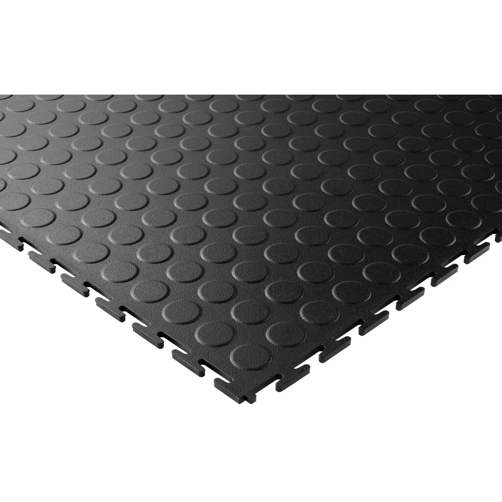COBA PVC-Bodenfliese, Noppenoptik, BxL 500 x 500 mm, schwarz Produktabbildung Nr. 2: COBA PVC-Bodenfliese, Noppenoptik, BxL 500 x 500 mm, schwarz