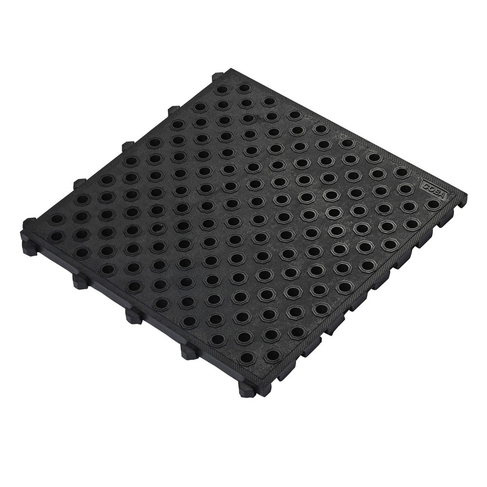 Illustration du produit: COBA Tapis anti-fatigue Fatigue Lock Premium, perforé, lxP 500 x 500 mm, noir