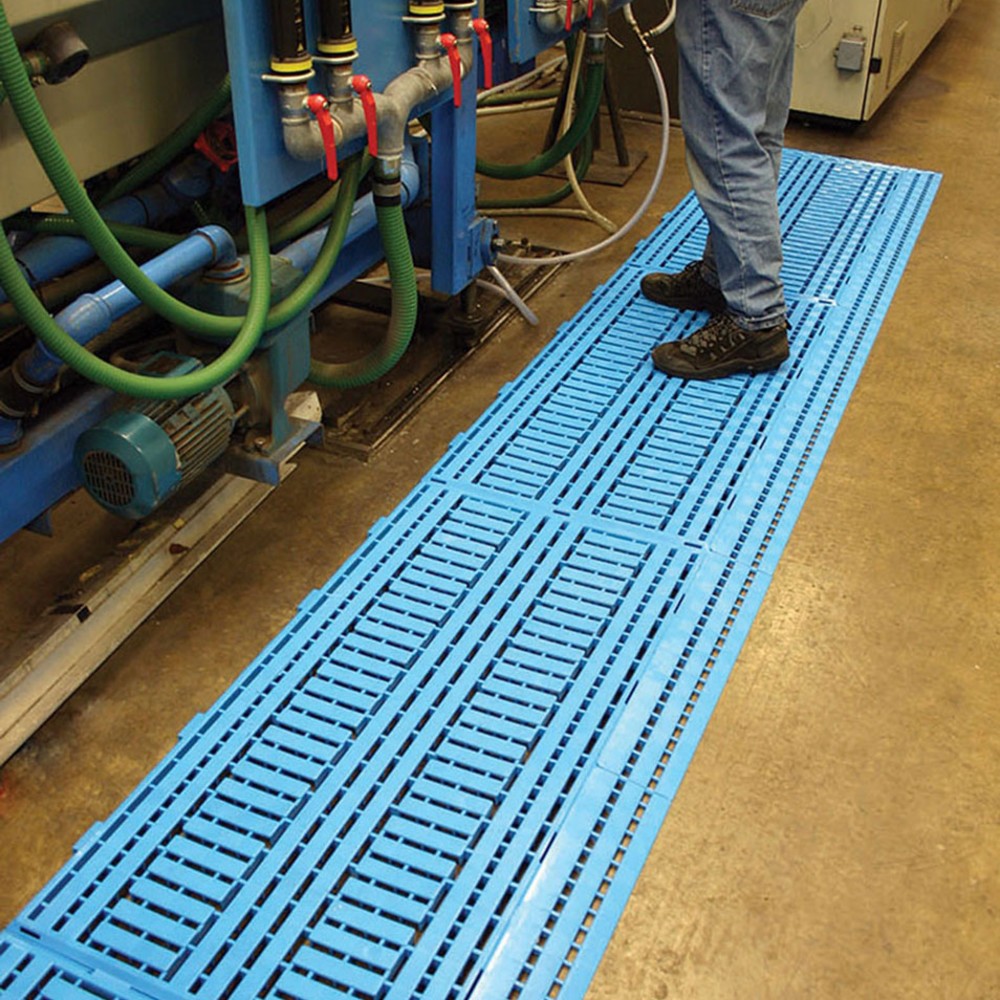N° de l'image du produit 2 : COBA Tapis pour poste de travail en PE, lxP 600 x 1 200 mm, bleu