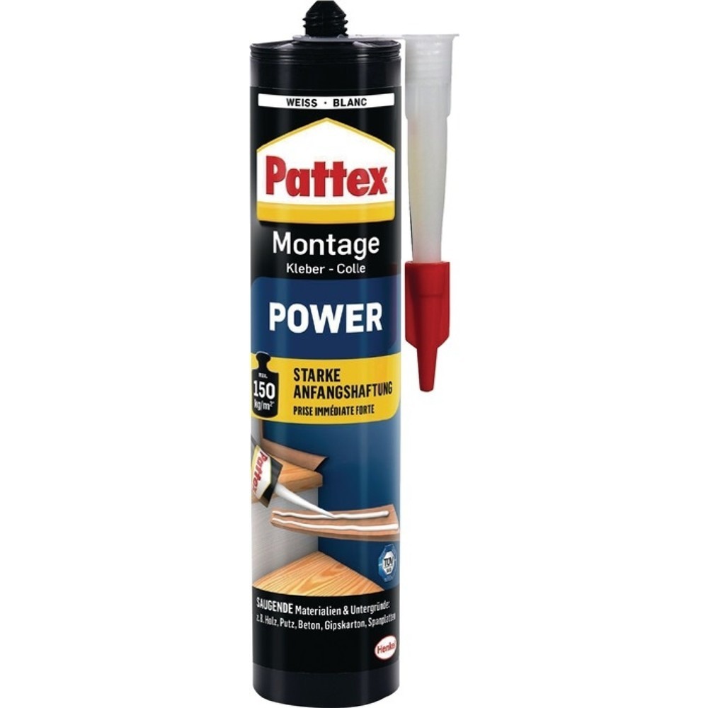 Illustration du produit: Colle de montage POWER tube blanc 250g PATTEX