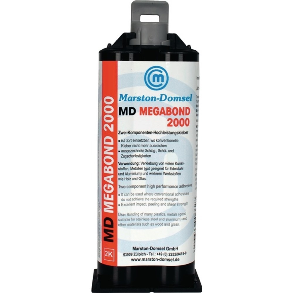 N° de l'image du produit 2 : Colle MARSTON haute performance à 2 composants MD-Megabond 2000, 50 g, laiteuse, double cartouche