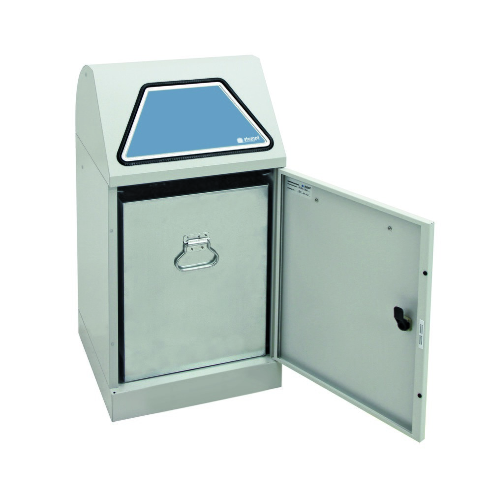 N° de l'image du produit 2 : Collecteur de matériaux stumpf®, avec seau intérieur, tôle d'acier galvanisée, 45 litres, gris clair