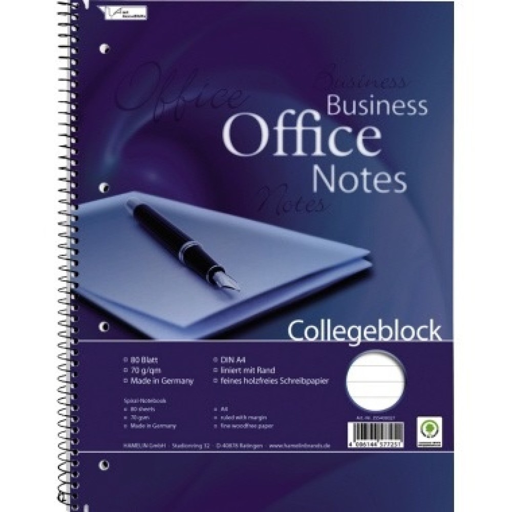 Produktabbildung: Collegeblock DIN A4 holzfrei 80Blatt liniert