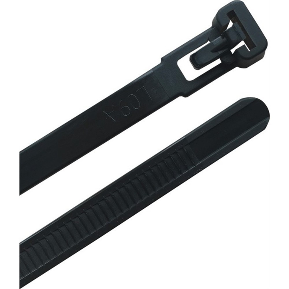 N° de l'image du produit 2 : Collier de câblage longueur 100 mm largeur 3,6 mm polyamide noir 100 pièces/sach