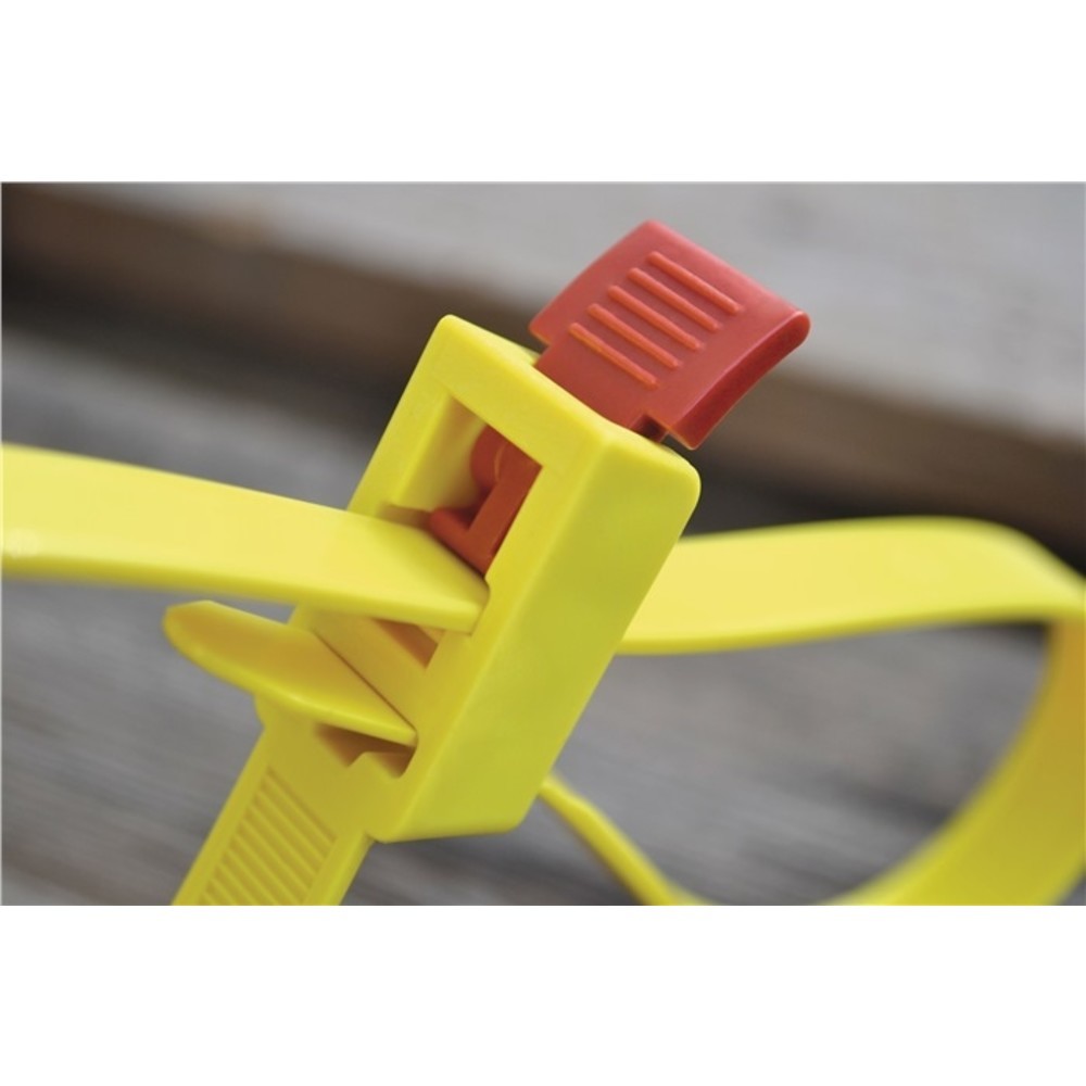 N° de l'image du produit 2 : Collier de câblage SpeedyTie longueur 750 mm largeur 12 mm polyamide jaune 5 piè