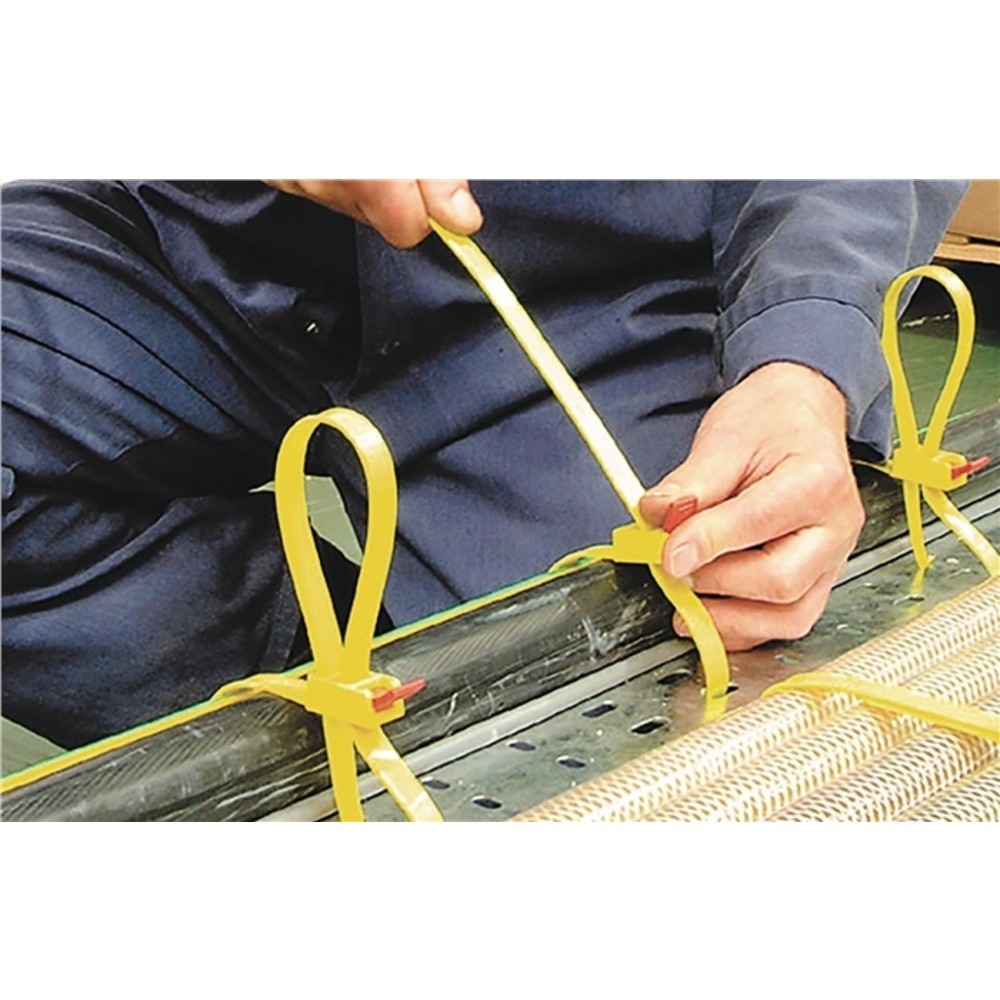 N° de l'image du produit 3 : Collier de câblage SpeedyTie longueur 750 mm largeur 12 mm polyamide jaune 5 piè
