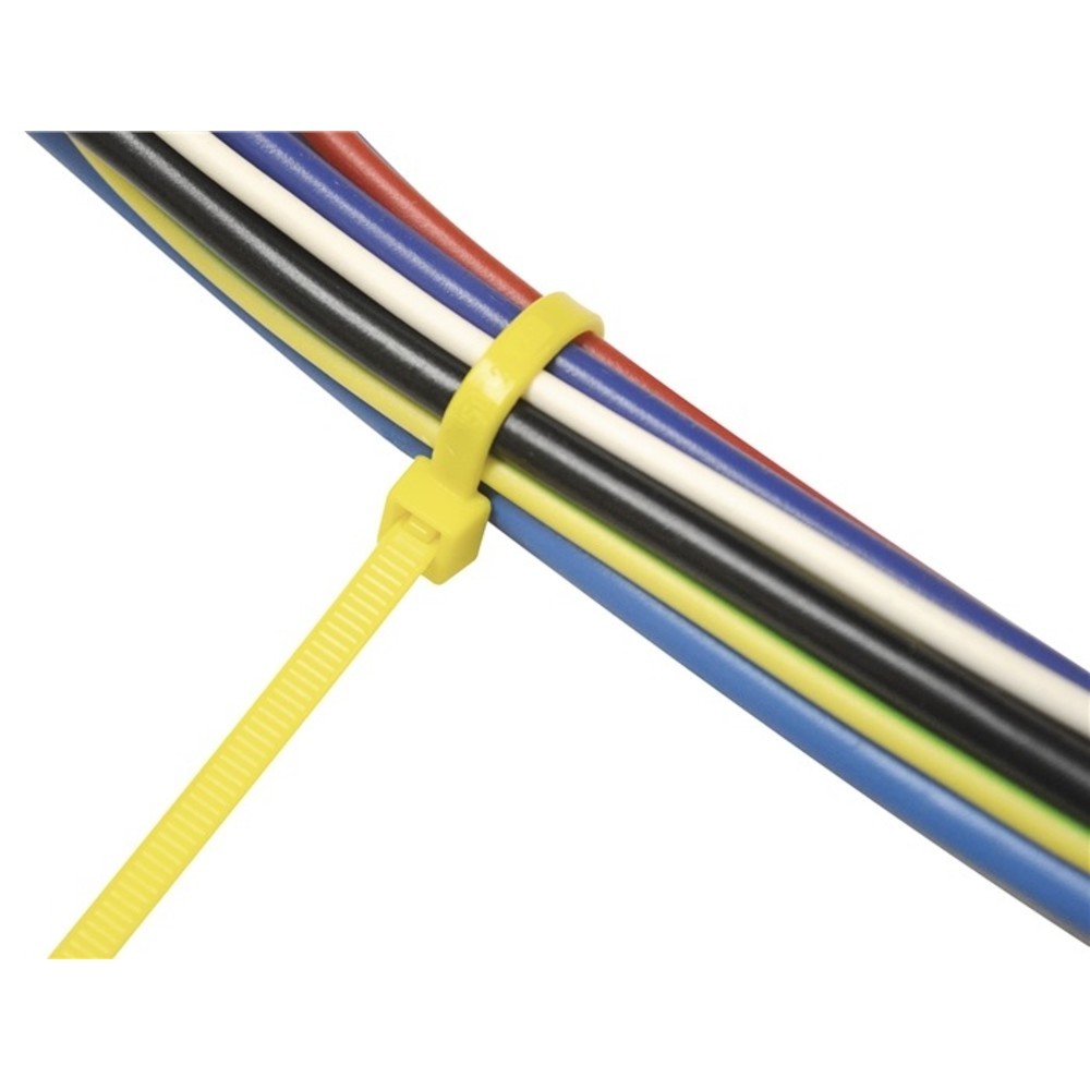 N° de l'image du produit 2 : Collier de câblage longueur 280 mm largeur 4,5 mm polyamide jaune 100 pièces/sac