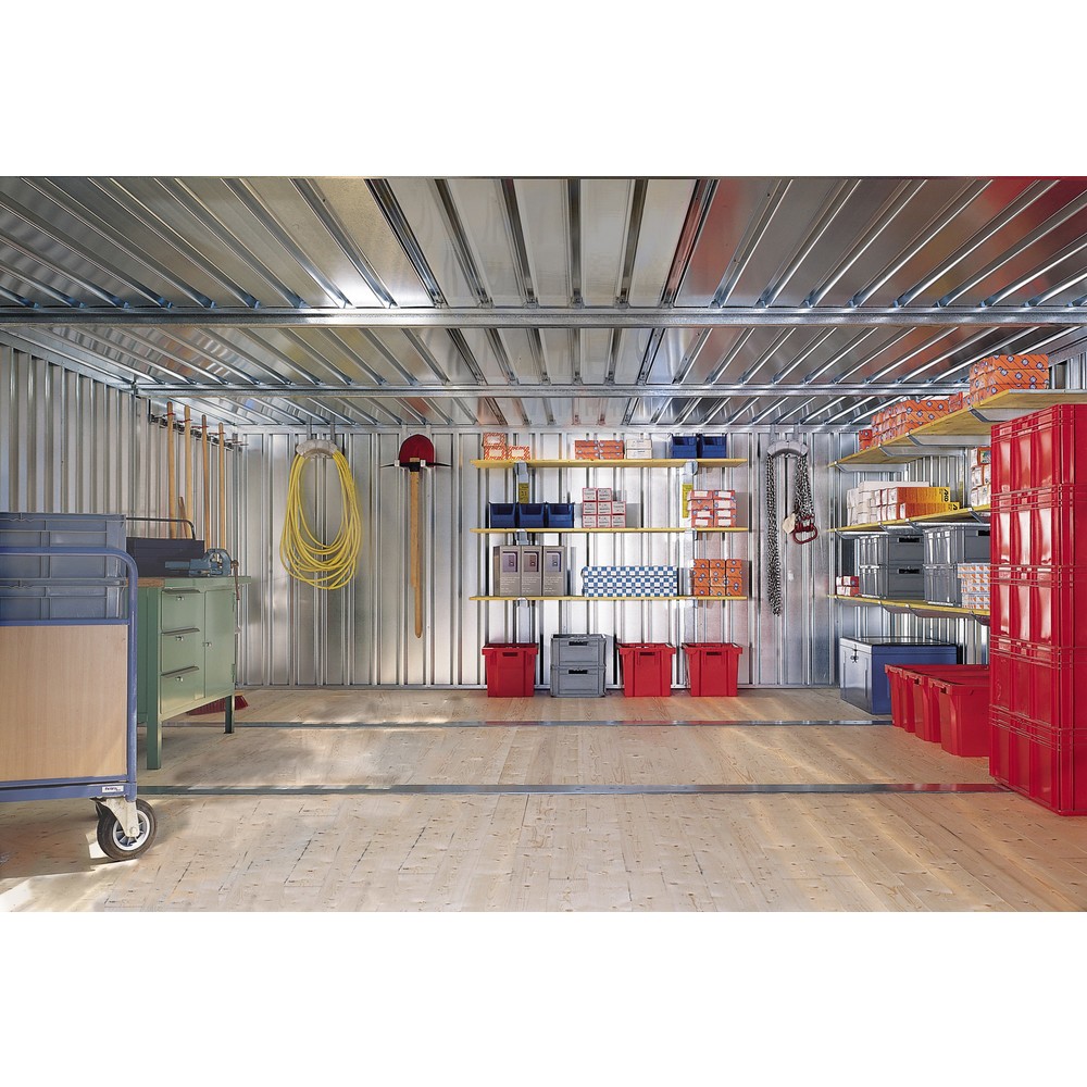 Illustration du produit: Combinaison de conteneurs à matériaux FLADAFI® , galvanisé, 2 modules, haut. x larg. x prof. 2 150 x 5 080 x 4 340 mm, démonté, plancher en bois