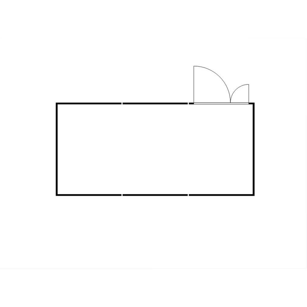 N° de l'image du produit 2 : Combinaison de conteneur de matériaux FLADAFI®, démonté, 18 m², sans étagère, haut. x larg. x prof. 2 115 x 3 050 x 6 520 mm, porte à doubles battants (division asymétrique), au milieu du module