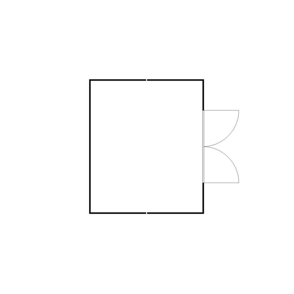 N° de l'image du produit 2 : Combinaison de conteneur de matériaux FLADAFI®, démonté, 21 m², sans étagère, haut. x larg. x prof. 2 115 x 5 080 x 4 340 mm, porte à doubles battants, centrée sur la largeur