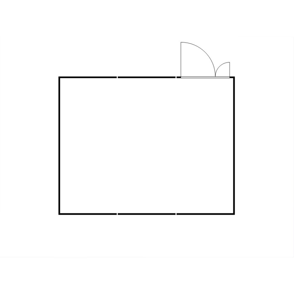 N° de l'image du produit 2 : Combinaison de conteneur de matériaux FLADAFI®, démontée, 32 m², sans étagère, haut. x larg. x prof. 2 115 x 5 080 x 6 520 mm, porte à doubles battants (division asymétrique), au centre du module
