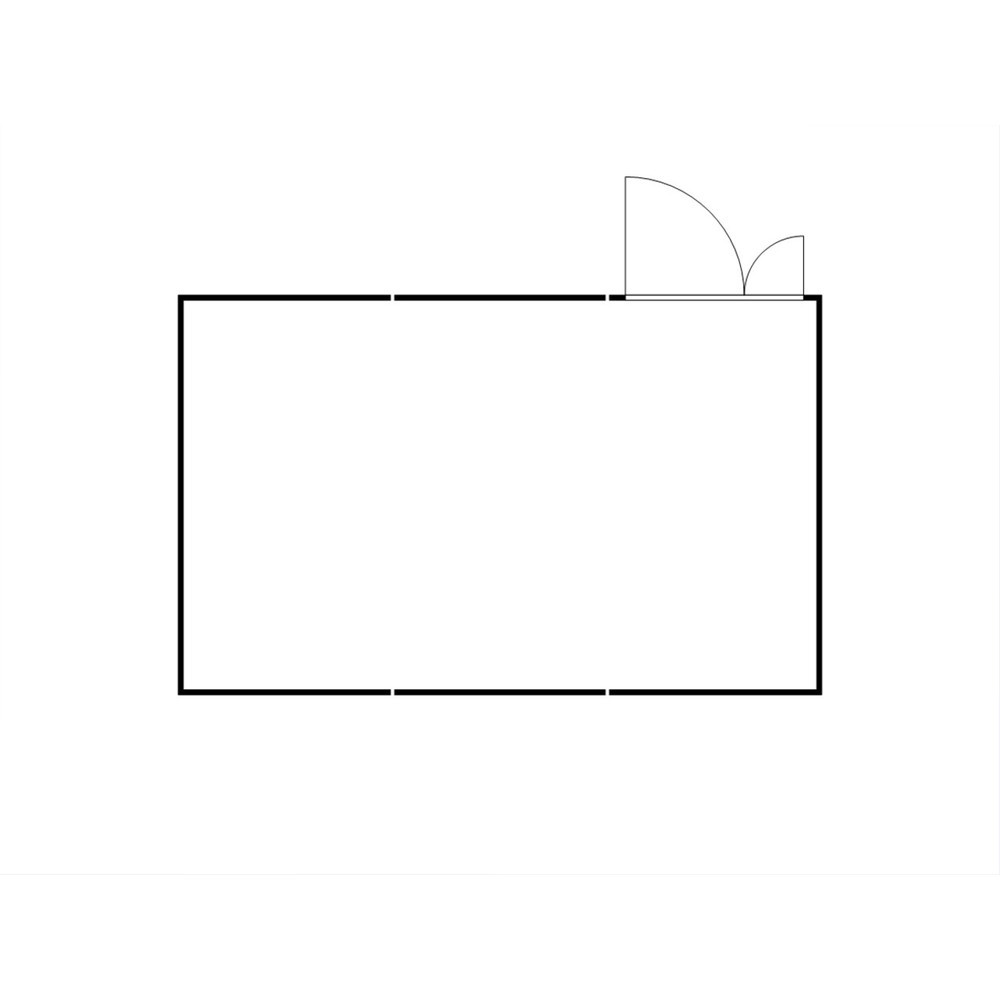 N° de l'image du produit 2 : Combinaison de conteneur de matériaux FLADAFI®, démonté, 25 m², sans étagère, haut. x larg. x prof. 2 115 x 4 050 x 6 520 mm, porte à doubles battants (division asymétrique), au milieu du module