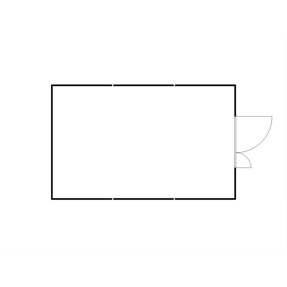 N° de l'image du produit 2 : Combinaison de conteneur de matériaux FLADAFI®, isolé, 25 m², avec plancher en bois, haut. x larg. x prof. 2 405 x 4 050 x 6 520 mm, Porte à doubles battants (division asymétrique), centrée sur la face avant