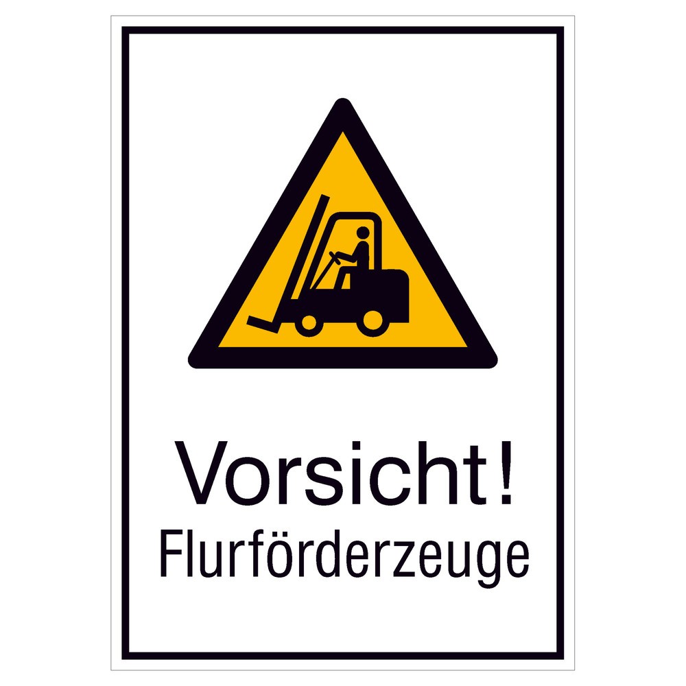 Illustration du produit: SafetyMarking® « Attention ! Chariots de manutention », H x l 185 x 131 mm, film