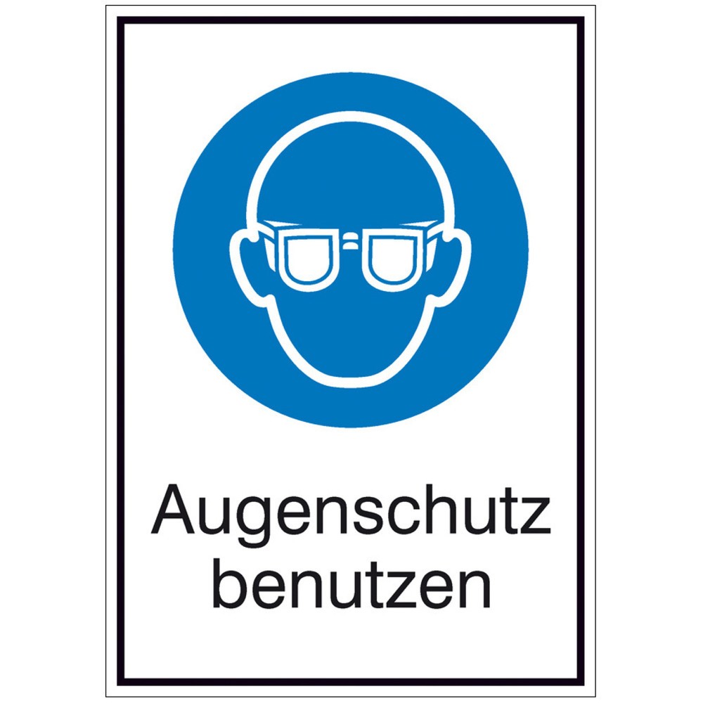 Illustration du produit: SafetyMarking® « Port obligatoire de lunettes de protection », H x l 185 x 131 mm, film