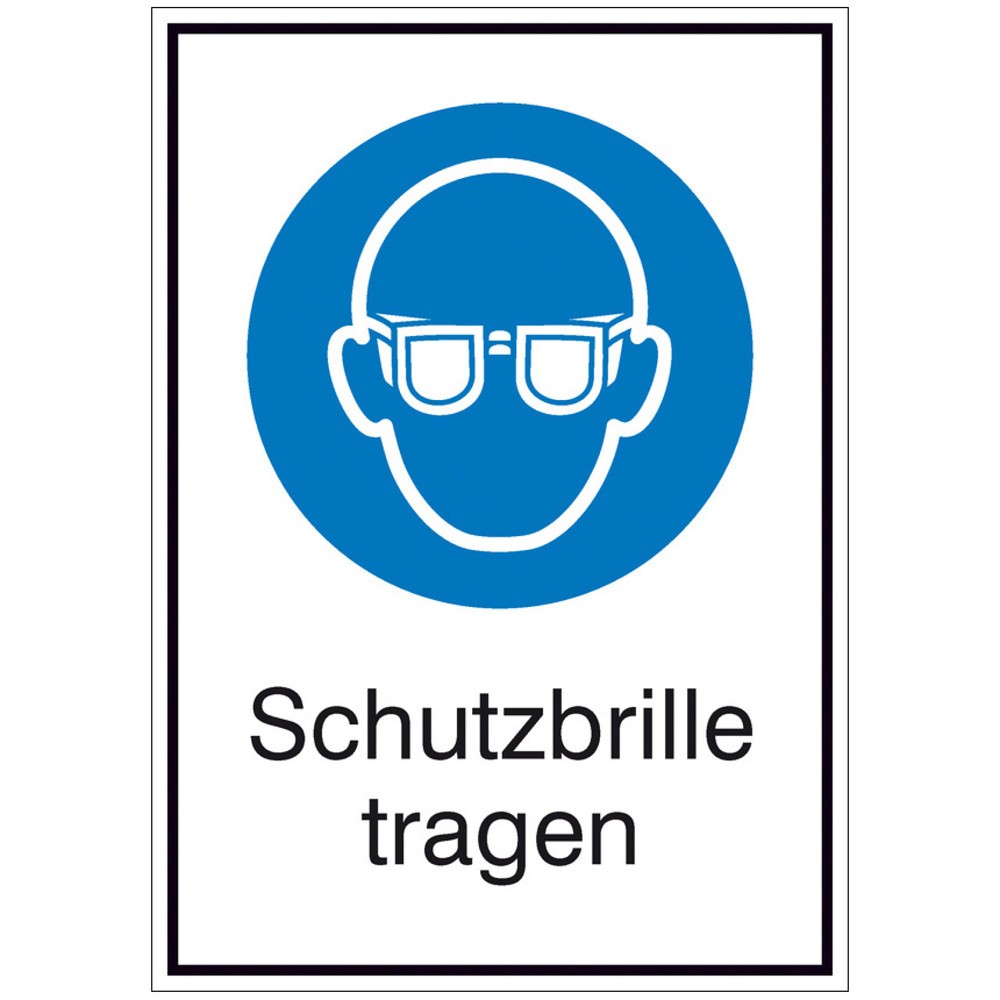 Illustration du produit: SafetyMarking® « Port obligatoire de lunettes de protection », H x l 185 x 131 mm, film