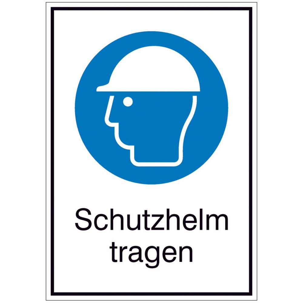 Illustration du produit: SafetyMarking® « Port du casque obligatoire », H x l 185 x 131 mm, film