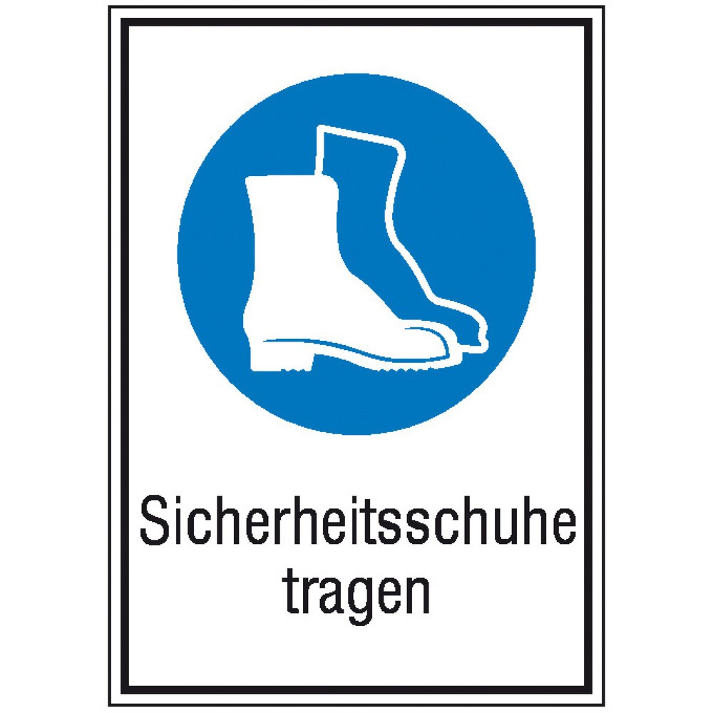 Illustration du produit: SafetyMarking® « Port obligatoire de chaussures de sécurité », H x l 185 x 131 mm, film