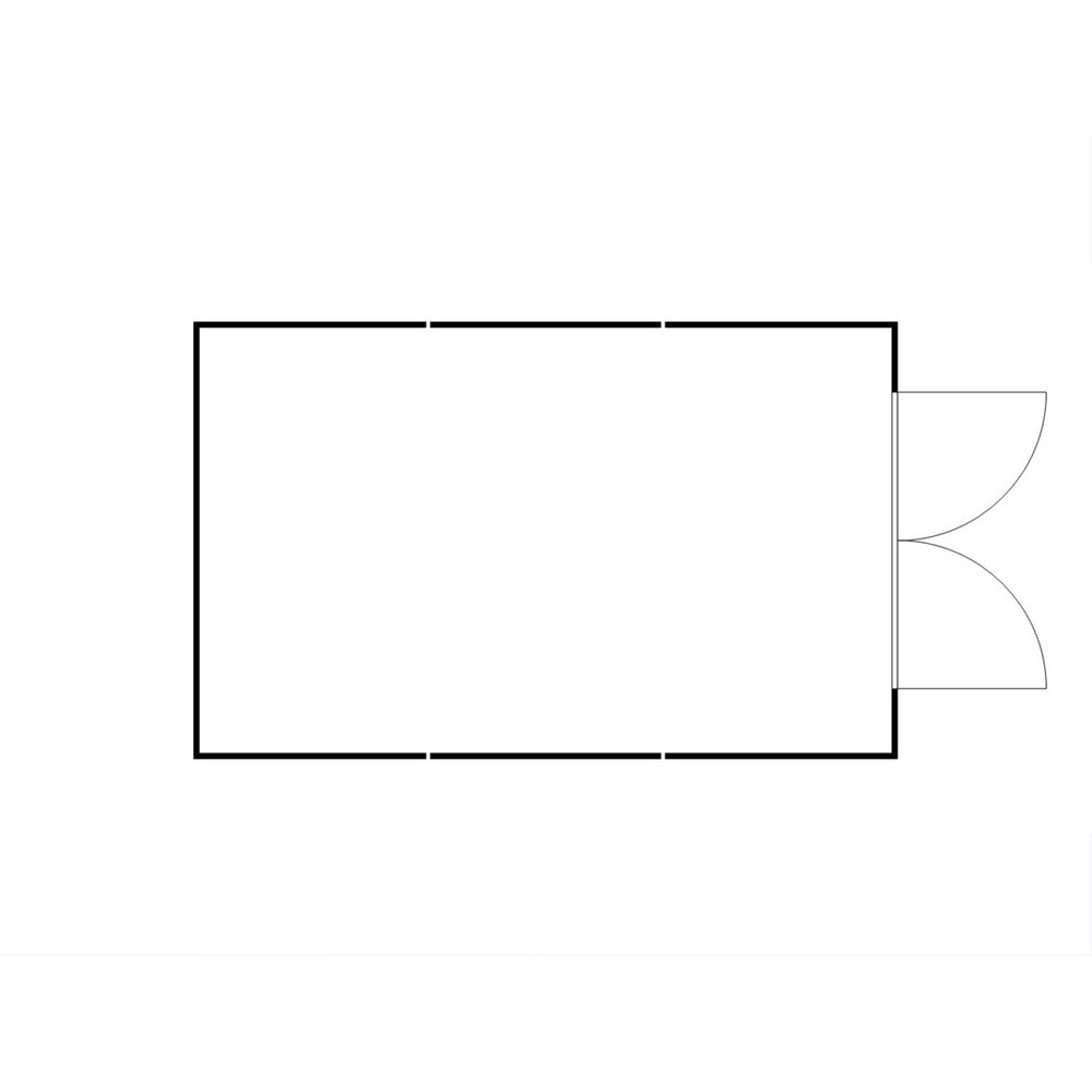 Productafbeelding nr. 2: Combinatie van materiaalcontainers FLADAFI®, gedemonteerd, 25 m², zonder vloer, hxbxd 2.115 x 4.050 x 6.520 mm, dubbele draaideur, gecentreerd aan de voorzijde