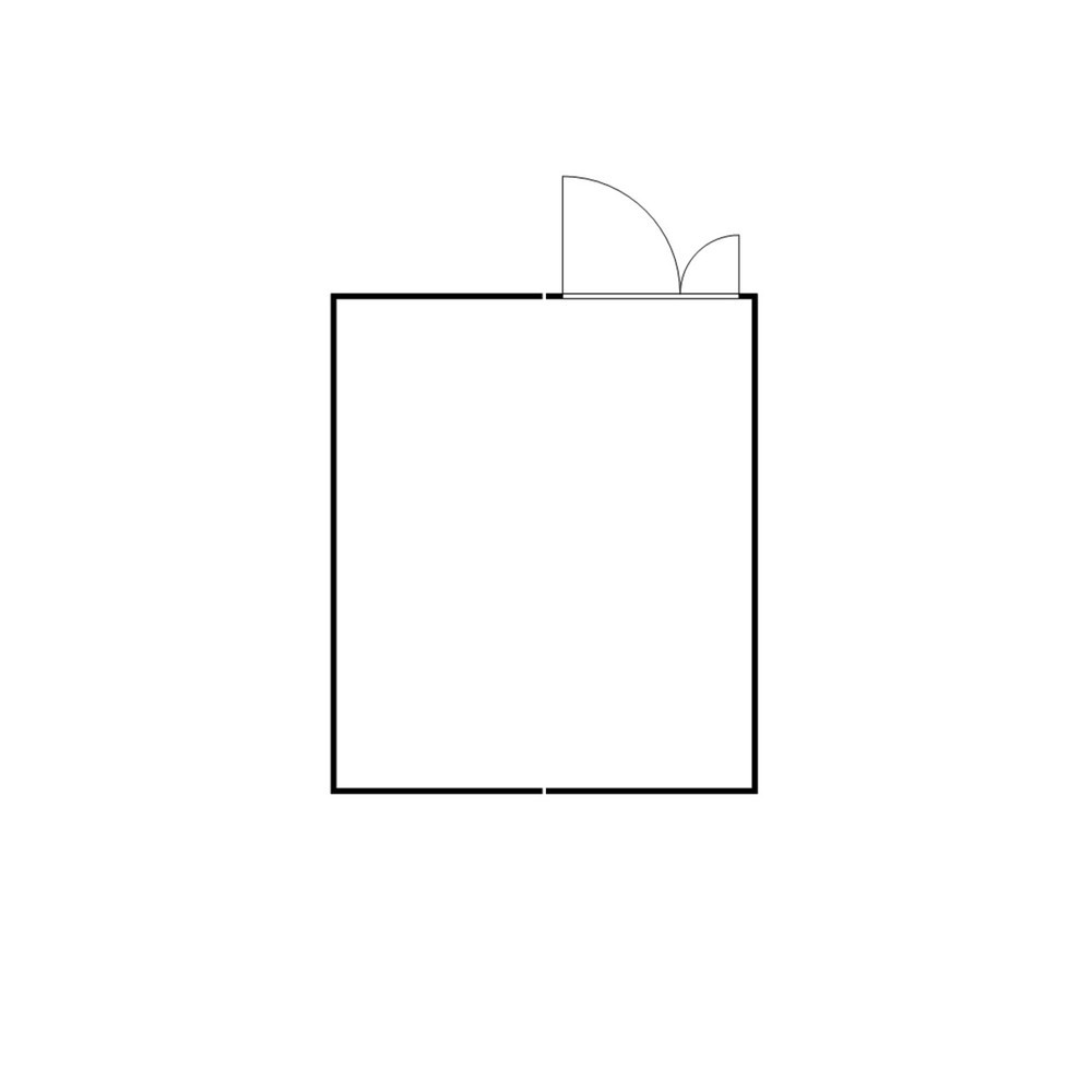 Productafbeelding nr. 2: Combinatie van materiaalcontainers FLADAFI®, gedemonteerd, 21 m², zonder vloer, hxbxd 2.115 x 5.080 x 4.340 mm, dubbele draaideur (asymmetrische indeling), gecentreerd in de module