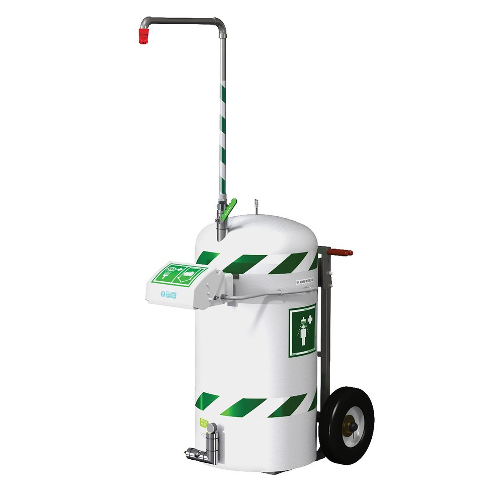 Illustration du produit: Combiné douchette corps/yeux mobile Justrite® J40K45G Hughes, isolation thermique, réservoir de 114 litres