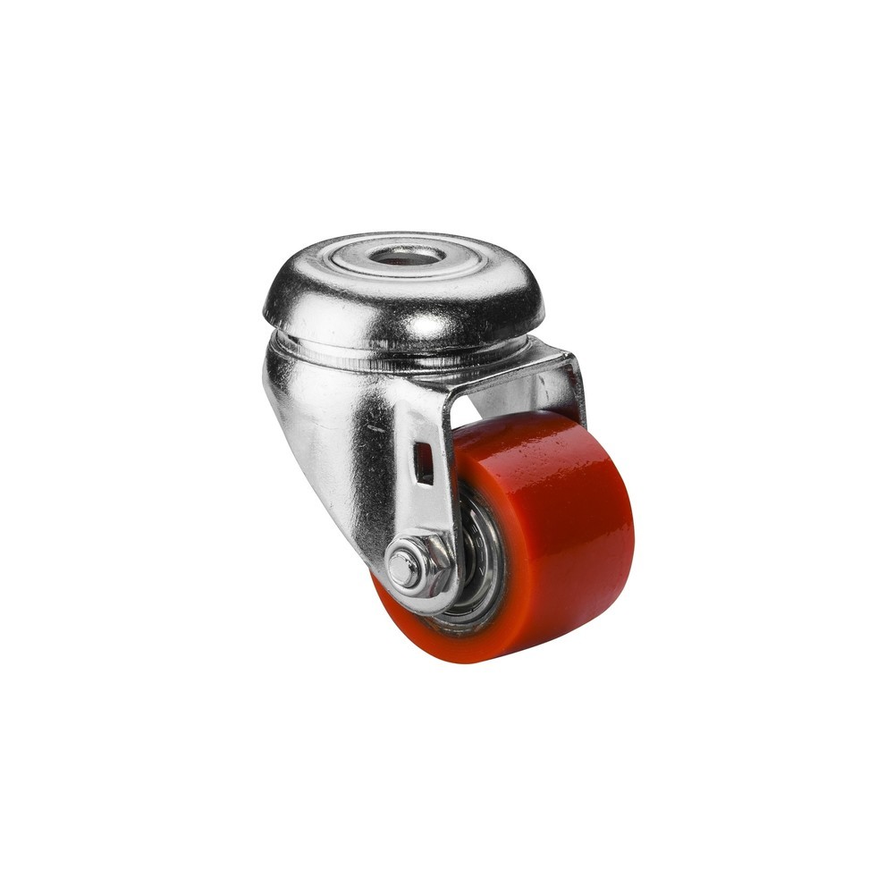 Product afbeelding: Compact wiel polyurethaan, zwenkwiel, kogellager, boutgat, Ø x breedte 35 x 25 mm, draagvermogen 100 kg