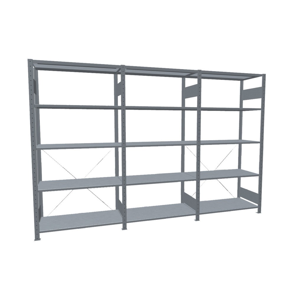 Product afbeelding: Complete legbordrek SCHULTE, verzinkt, met 15 legborden van plaatstaal, vaklast 150 kg, hxbxd 2.000 x 3.072 x 536 mm