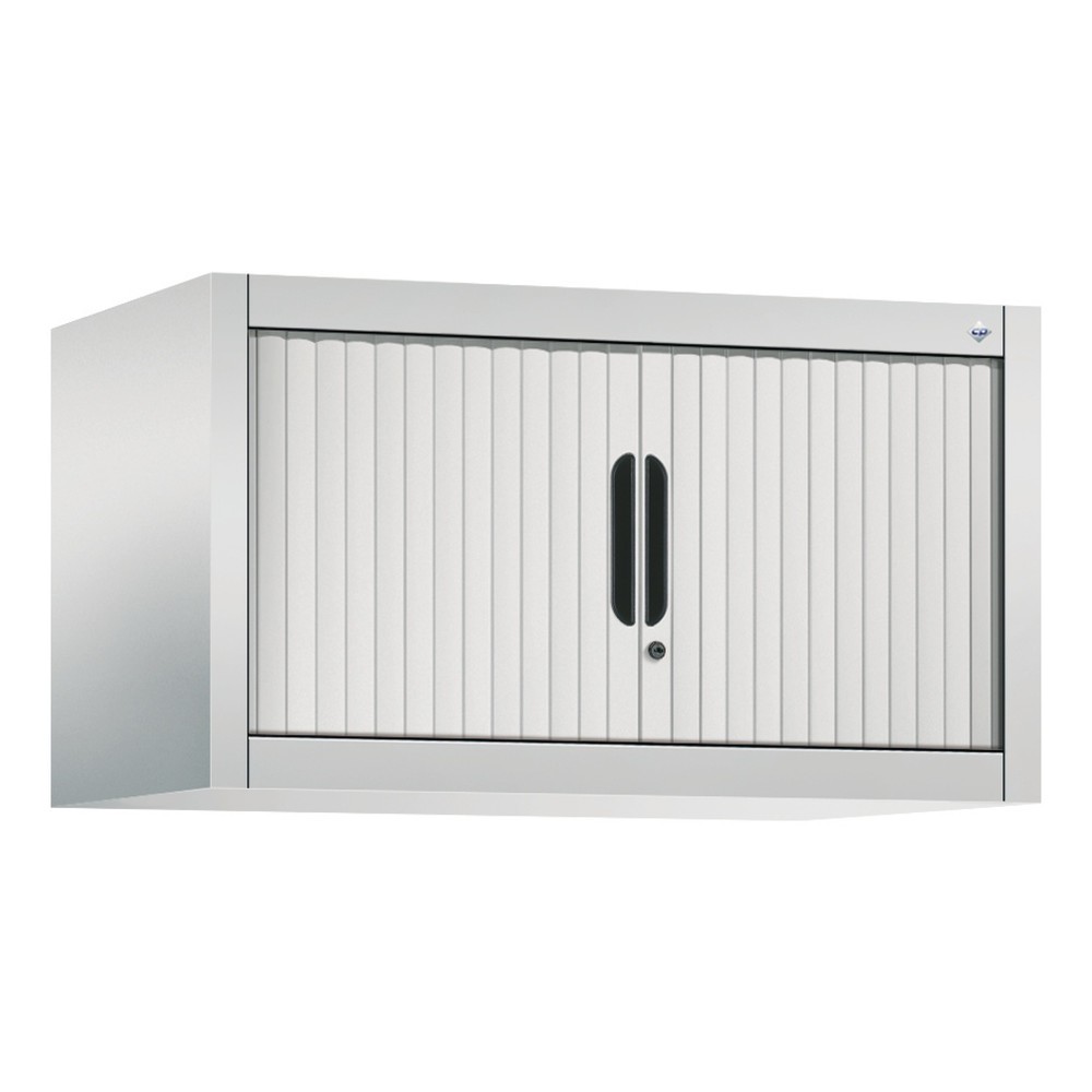 Illustration du produit: Complément d’armoire à volet roulant C+P, 1 hauteur de classeur, largeur 800 mm, gris clair