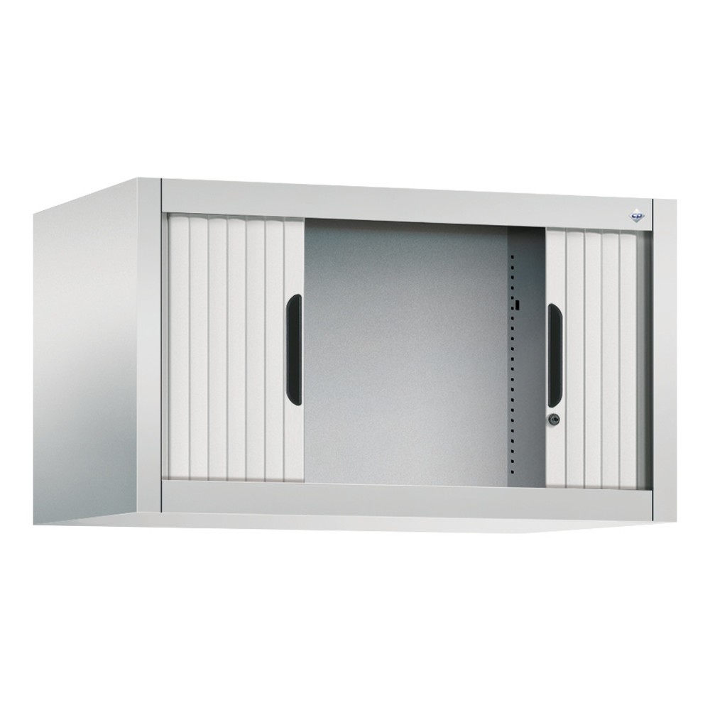 N° de l'image du produit 2 : Complément d’armoire à volet roulant C+P, 1 hauteur de classeur, largeur 800 mm, gris clair