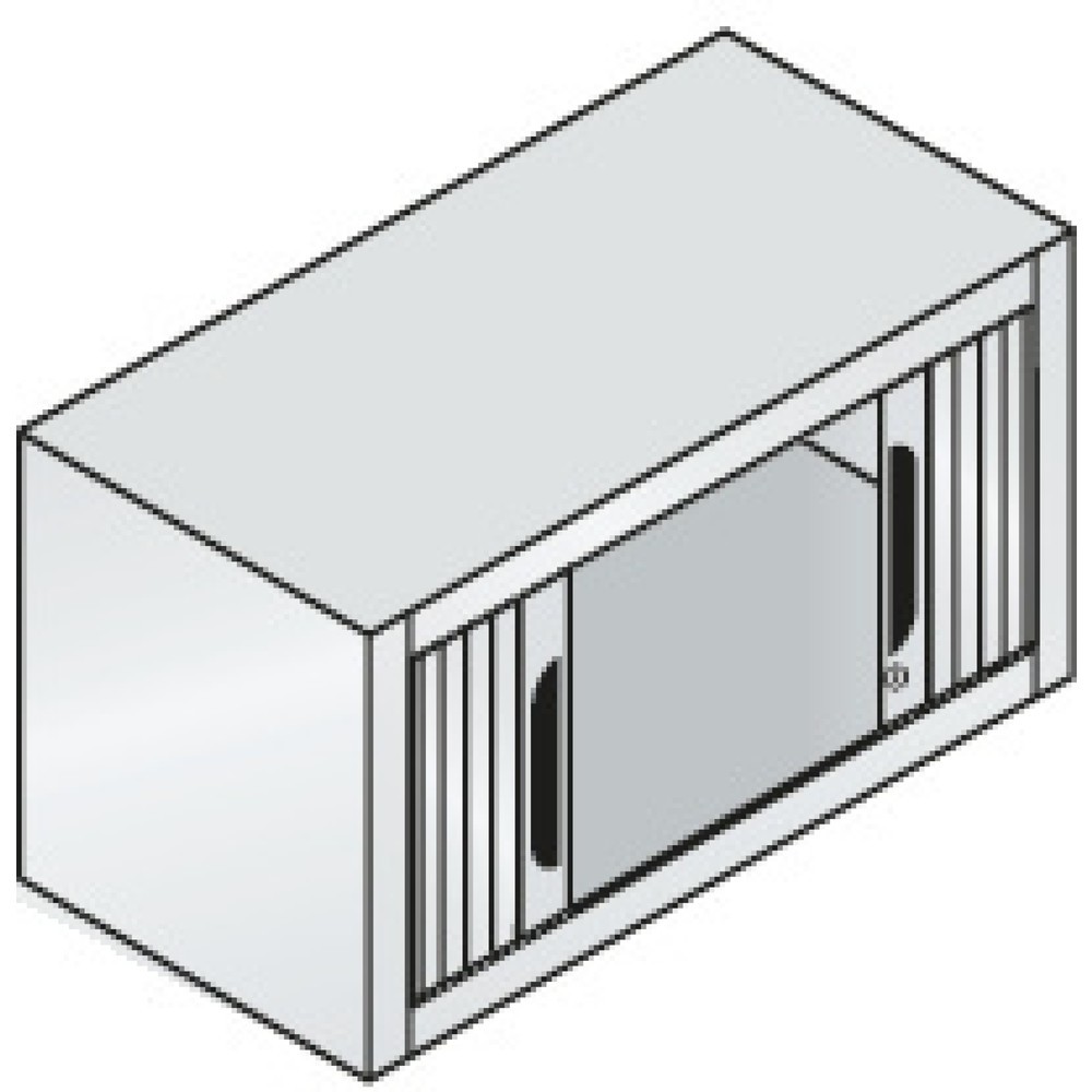 N° de l'image du produit 3 : Complément d’armoire à volet roulant C+P, 1 hauteur de classeur, largeur 800 mm, gris clair