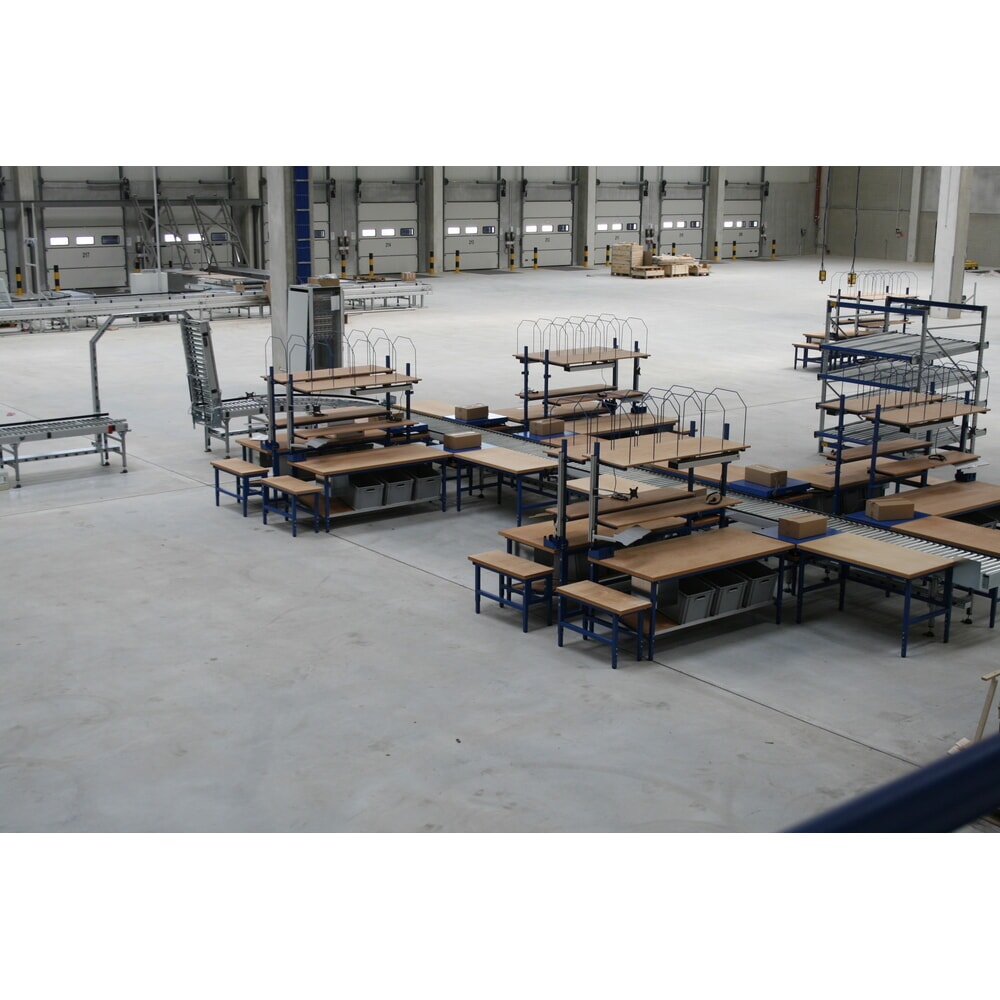 Productafbeelding nr. 3: DAHMEN handmatig in hoogte verstelbare paktafel Classic, dubbelzijdig, complete set, hxbxd 700-950 x 1600 x 1.840 mm