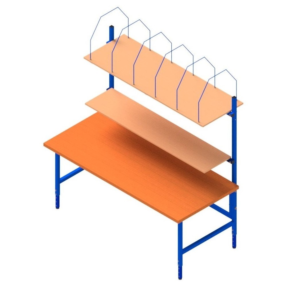 Productafbeelding nr. 2: DAHMEN handmatig in hoogte verstelbare paktafel Multiplex, enkelzijdig, complete set, hxbxd 710-960 x 2000 x 900 mm