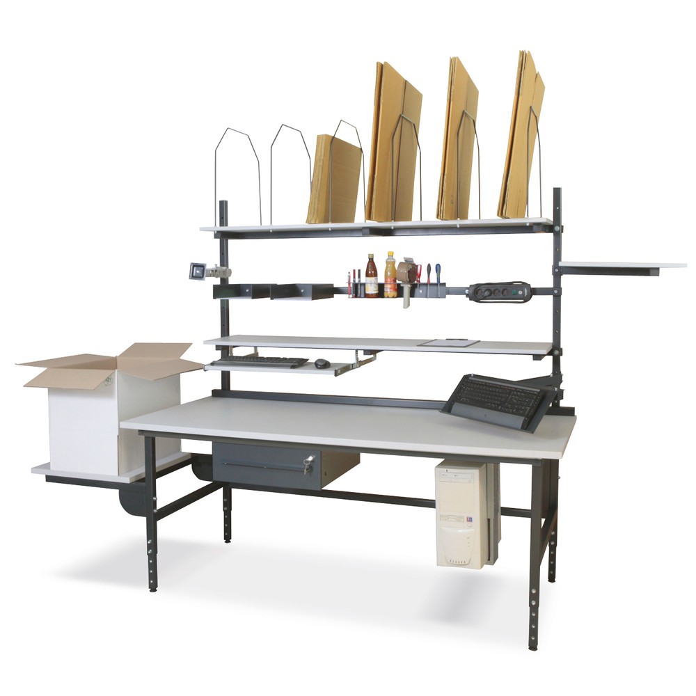 Productafbeelding nr. 2: DAHMEN handmatig in hoogte verstelbare paktafel Classic, enkelzijdig, complete set, hxbxd 700-950 x 1600 x 900 mm