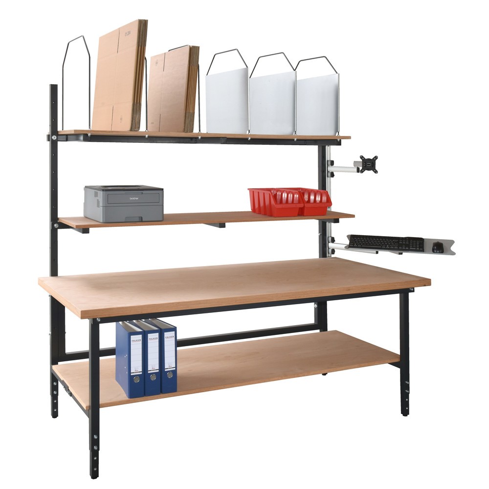 Product afbeelding: DAHMEN handmatig in hoogte verstelbare paktafel Multiplex, enkelzijdig, complete set, hxbxd 710-960 x 2000 x 900 mm