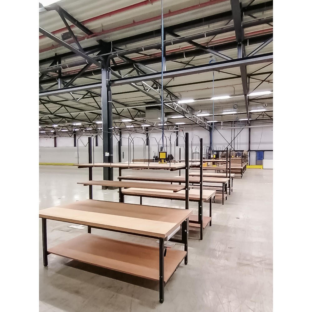 Productafbeelding nr. 5: DAHMEN handmatig in hoogte verstelbare paktafel Multiplex, enkelzijdig, complete set, hxbxd 710-960 x 2000 x 900 mm