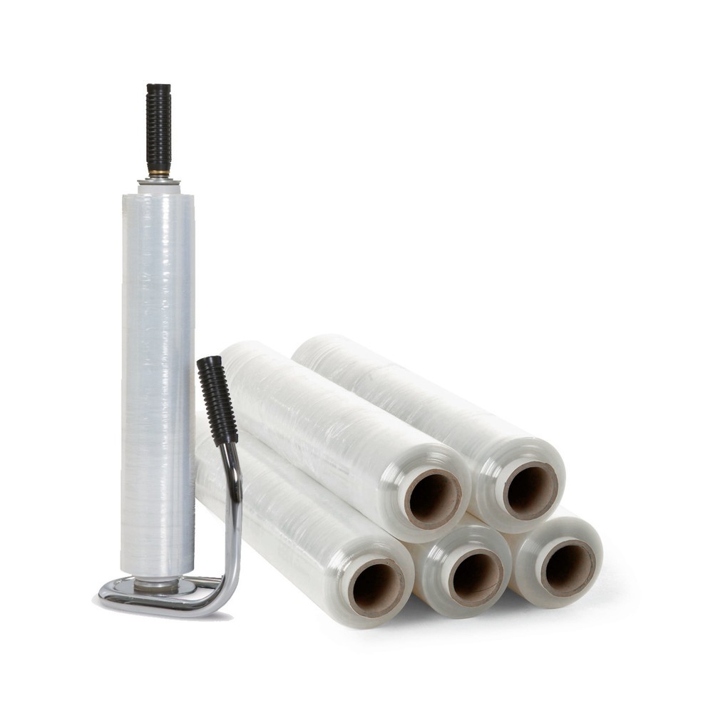 Product afbeelding: Complete set professionele stretchfolie, incl. 6 rollen, 300 m/rol, transparant