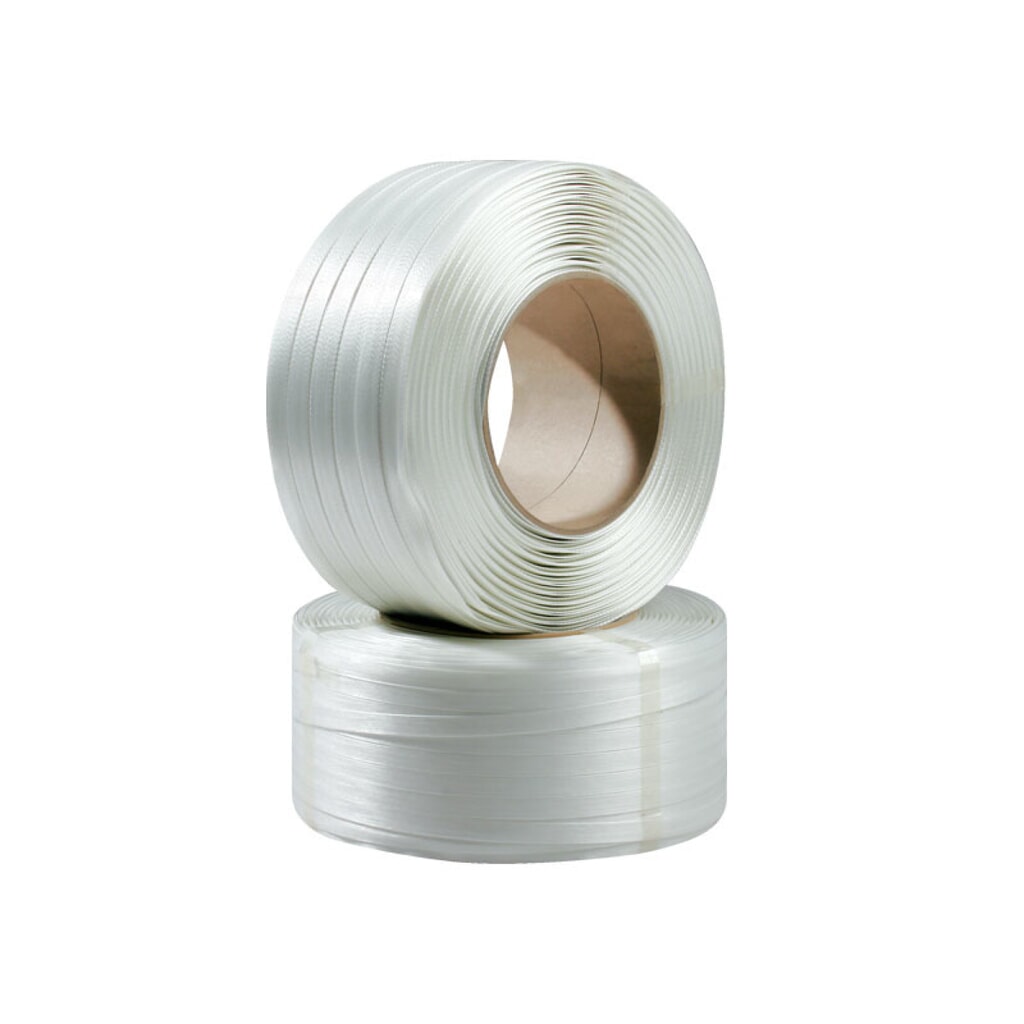 Composite Textilband, 19 mm x 600lfm., Kern-Ø 200 mm, Reißfestigkeit 500kp, weiß Produktabbildung: Composite Textilband, 19 mm x 600lfm., Kern-Ø 200 mm, Reißfestigkeit 500kp, weiß