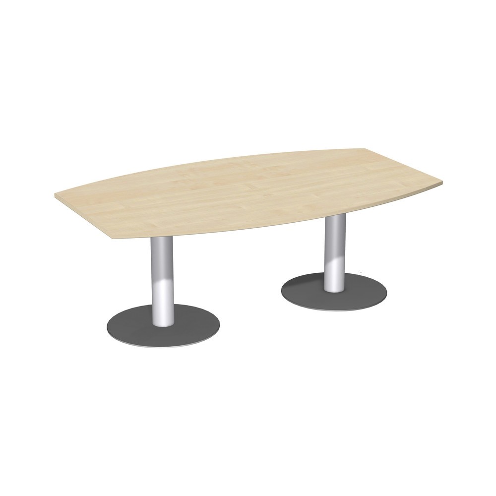 Product afbeelding: Conferentietafel tonvormig, met schotelvoet, bxd 2.000 x 800/1200 mm, ahorn
