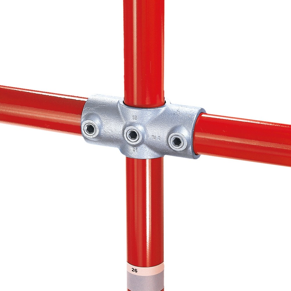 Illustration du produit: Raccord en croix avec 2 sorties, 1 passage, Ø extérieur du tube 26,9 mm