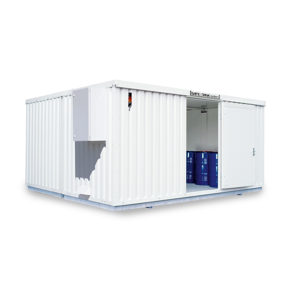 Product afbeelding: Container voor gevaarlijke stoffen SAFE Tank 4000 CONTROL geïsoleerd, geautomatiseerde explosiebeveiliging voor maximale energie-efficiëntie en veiligheid, buitenafmetingen 5.380x4.340x2.520 mm, enkele draaideur, centraal in de zijde van 5 meter,