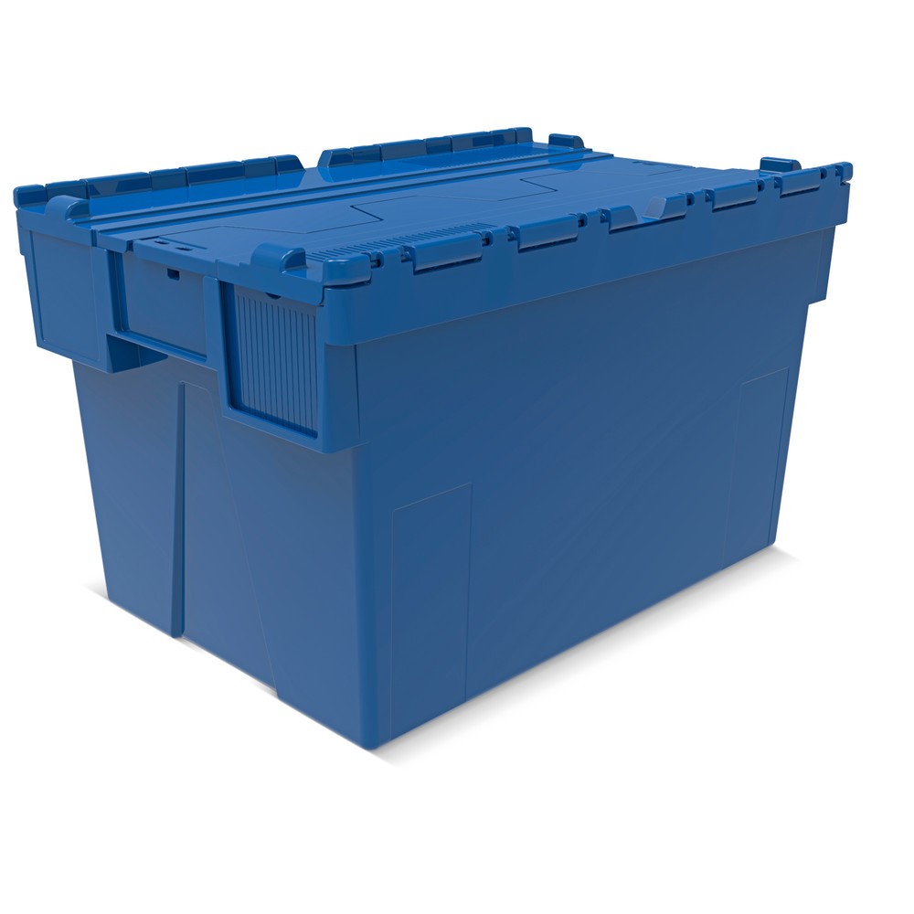 Imagen del producto: Eurocaja Alpha de PP con tapa abatible, azul, 65 litros, HxAxF 365 x 600 x 400 mm