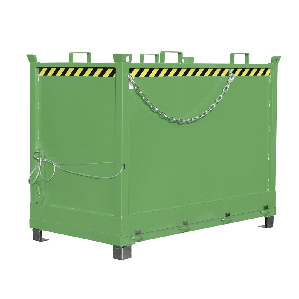Imagen del producto: Bauer® Contenedor con trampilla, 3 contenedores apilables, pintado, volumen 2 m³, RAL 6011 verde reseda