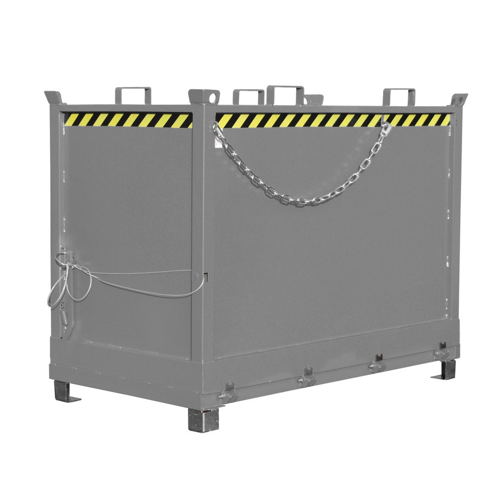 Imagen del producto: Bauer® Contenedor con trampilla, 3 contenedores apilables, pintado, volumen 2 m³, RAL 7005 gris ratón