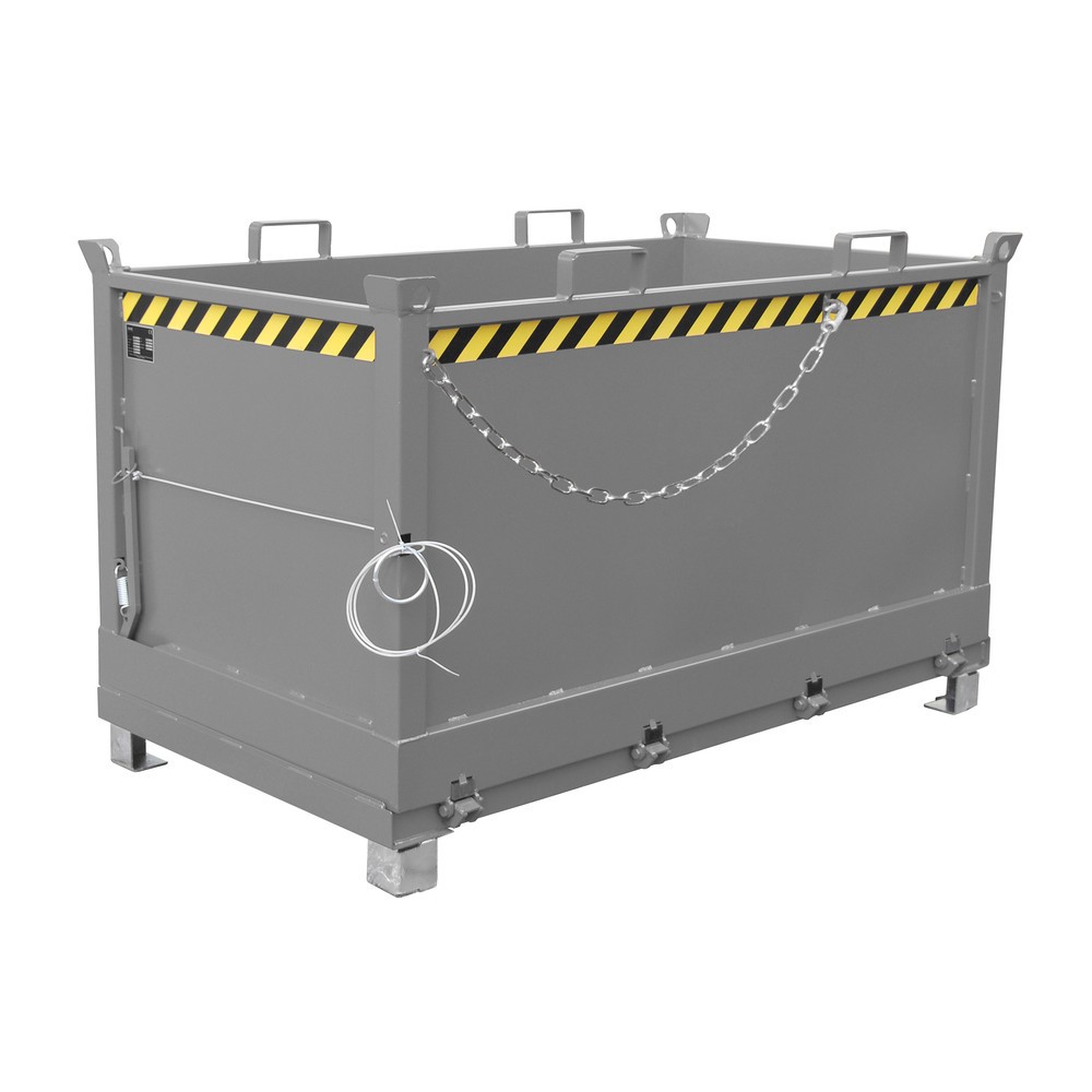 Imagen del producto: Bauer® Contenedor con trampilla, 3 contenedores apilables, pintado, volumen 1,5 m³, RAL 7005 gris ratón