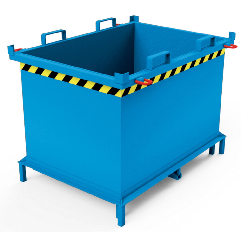 Imagen del producto: contenedor con trampilla, con activación automático, con patas, volumen 1,5 m³, azul luminoso