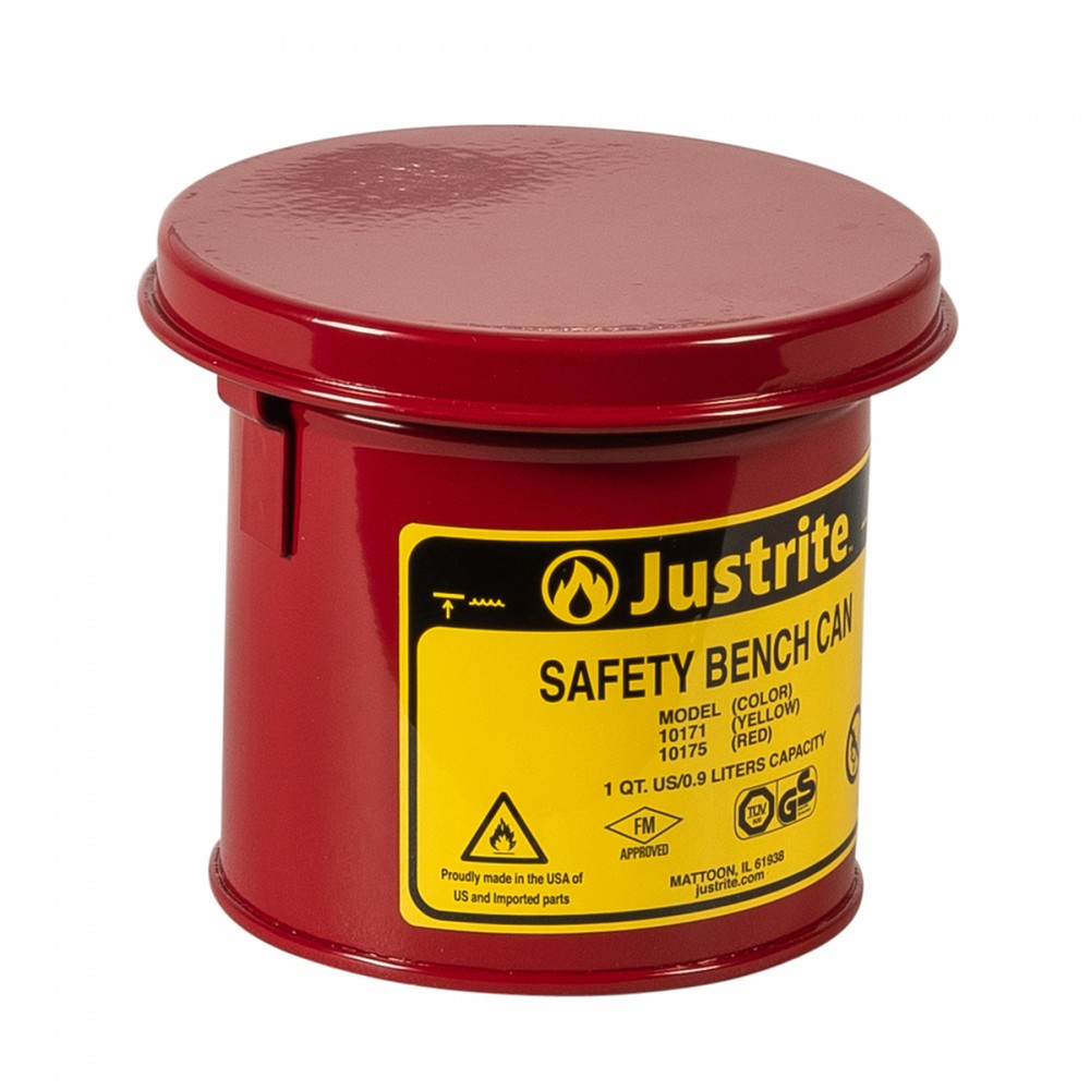 Número de imagen del producto 1: Justrite - Recipiente perforador con tapa abatible, color rojo, 1 litro